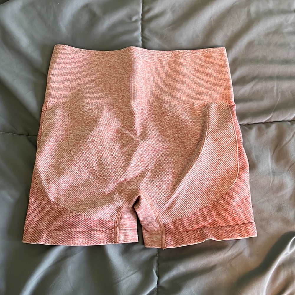 Pink biker shorts with butt scrunch